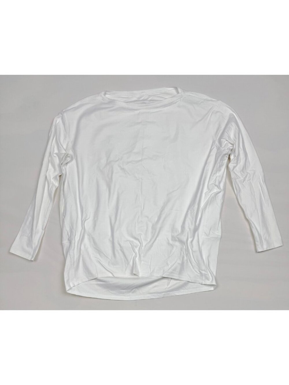 Lululemon Back in Action Long Sleeve Shirt White Boat Neck Relaxed Approx 6